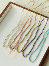 Load image into Gallery viewer, Turquoise Beaded Gemstone Braided Adjustable Necklace
