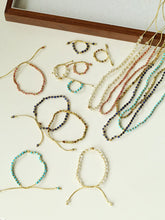 Load image into Gallery viewer, Turquoise Beaded Gemstone Braided Adjustable Necklace
