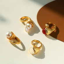 Load image into Gallery viewer, Vintage-Inspired Floral Red Agate Statement Ring
