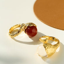 Load image into Gallery viewer, Vintage-Inspired Floral Red Agate Statement Ring
