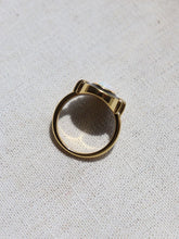 Load image into Gallery viewer, Vintage-Inspired Opal Ring with Black Enamel &amp; Gold Tone
