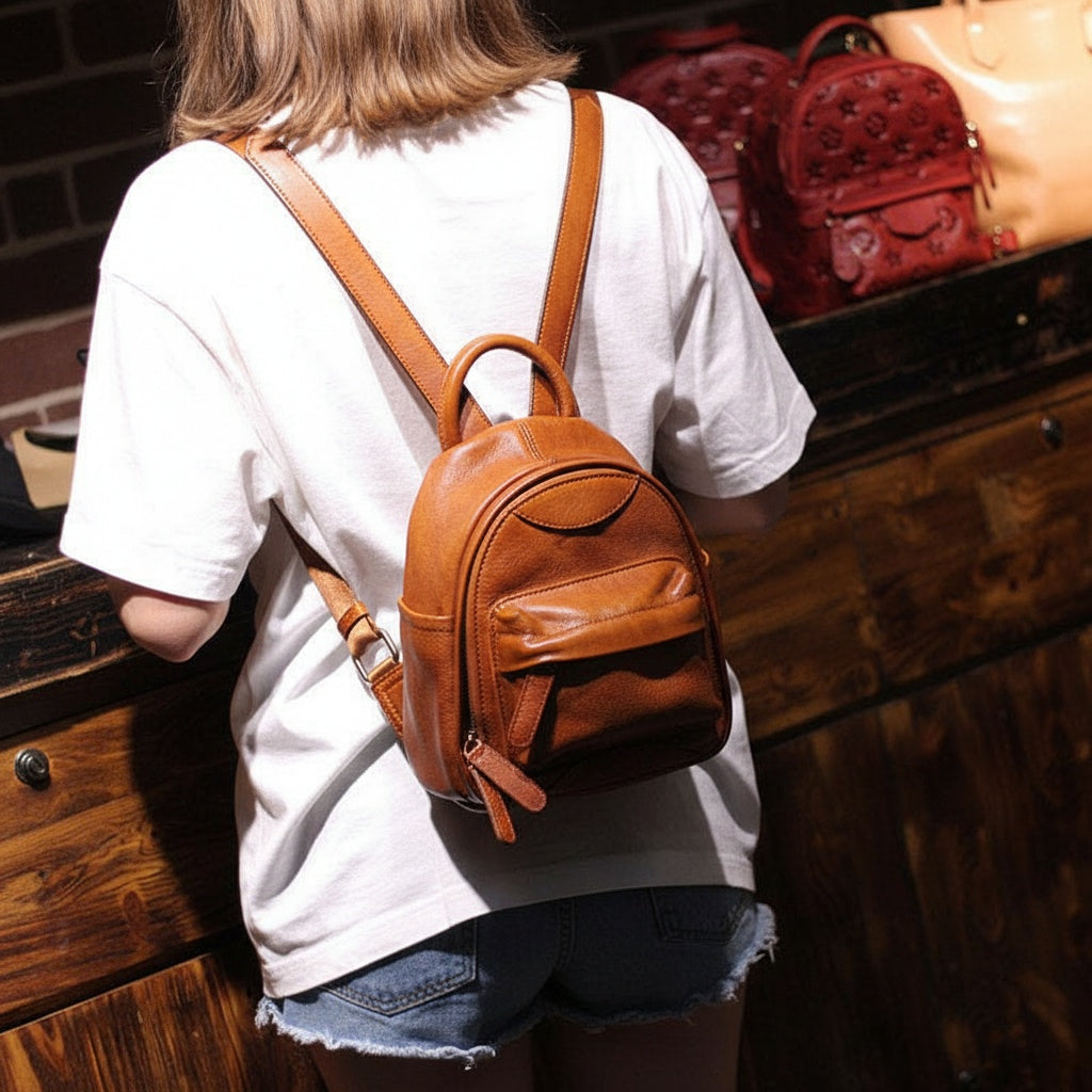 Designer Womens Mini Leather Backpack Bag Purse Cute Backpack for Women