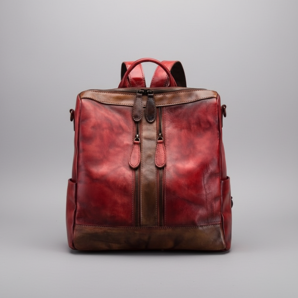 Vintage Womens Small Leather Backpack Purse With Headphone Cable Hole leather Rucksack Bag For Women