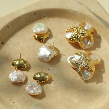 Load image into Gallery viewer, Vintage Petal Baroque Pearl Stud Earrings
