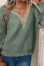Load image into Gallery viewer, Loose Casual Lace Patchwork Pullover Sweater
