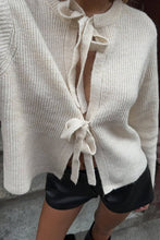 Load image into Gallery viewer, Loose Long Sleeve Lace-up Knitted Cardigan
