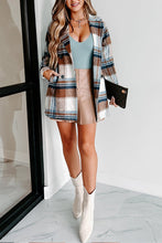 Load image into Gallery viewer, Plaid Lapel Multi-buttons Pockets Midi Jacket
