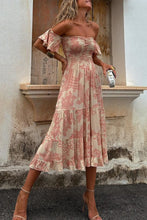 Load image into Gallery viewer, Sexy Floral Ruffle Off Shoulder Midi Dress
