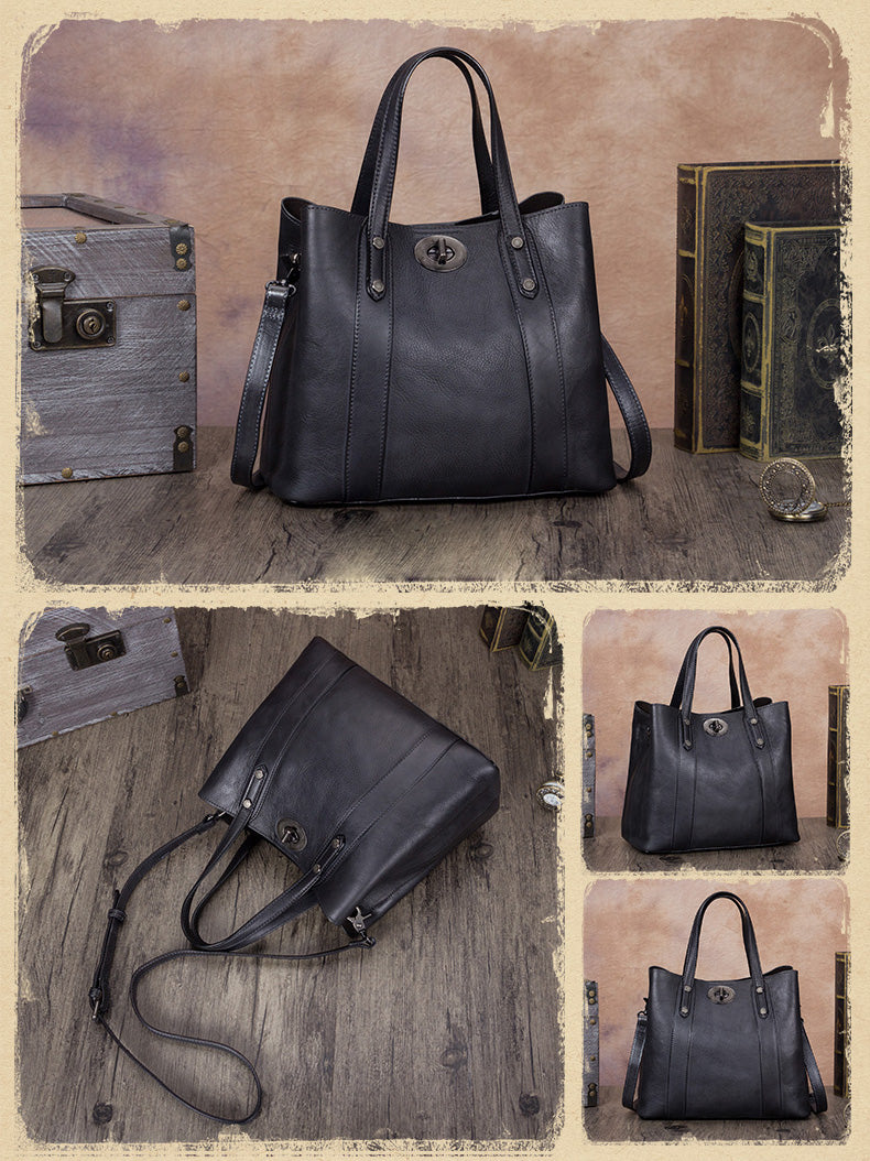 Vintage Handmade Shoulder Purse Leather Handbag