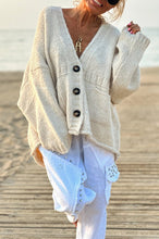 Load image into Gallery viewer, Loose Long Sleeve V-neck Pocket Knitted Cardigan
