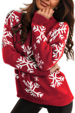 Load image into Gallery viewer, Turtleneck Christmas Snowflake Knitted Sweater
