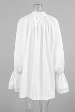 Load image into Gallery viewer, Elegant Lace Up Buckle Ribbon Collar Loose Mini Dress
