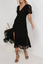 Load image into Gallery viewer, Lace Buttons V Neck A Line Midi Dress
