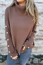 Load image into Gallery viewer, Casual Turtleneck Buttons Sweater

