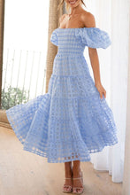 Load image into Gallery viewer, Sweet Elegant Mesh Off the Shoulder Midi Dress

