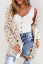 Load image into Gallery viewer, Dotted Multicolor Cream Knit Long Sleeve Cardigan
