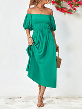 Load image into Gallery viewer, Loose Off-The-Shoulder Short Sleeves Midi Dress
