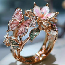 Load image into Gallery viewer, Spring Coming Butterfly Flower Ring
