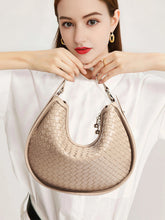 Load image into Gallery viewer, Classic Genuine Leather Bag Woven Crescent Handbag
