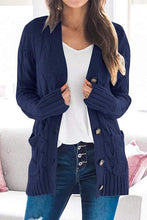Load image into Gallery viewer, Casual Knitted Solid Color Button Down Chunky Outwear Cardigan
