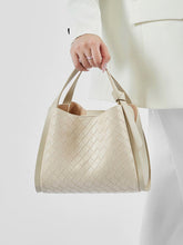 Load image into Gallery viewer, Embossed Basket Bag Woven Handbag with Straps
