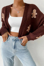 Load image into Gallery viewer, Casual Cookie Man Pattern Knitted Cardigan
