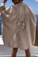 Load image into Gallery viewer, Evil Eye Casual Sequin Beaded Shirt
