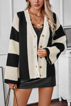 Load image into Gallery viewer, Contrast Striped Casual Loose Women&#39;s Knitted Cardigan
