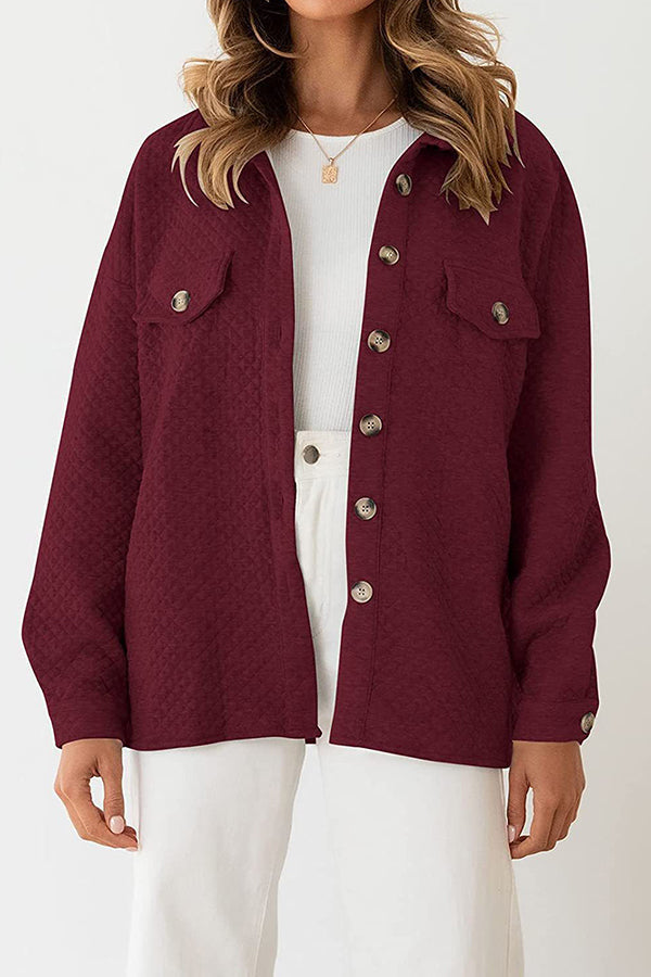 Relaxed Lapel Oversized Long Sleeve Jacket