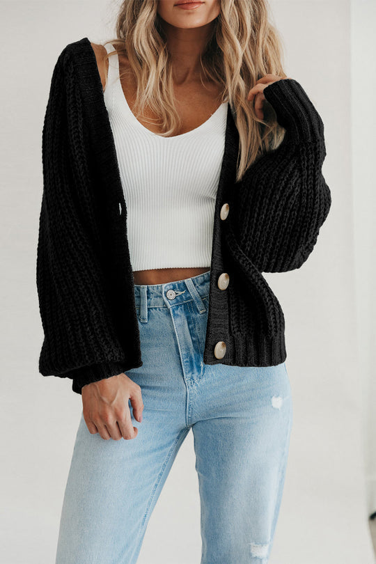 Casual Open Front Button Down knit Fall Sweater Cardigan
