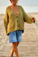 Load image into Gallery viewer, Loose Long Sleeve V-neck Pocket Knitted Cardigan
