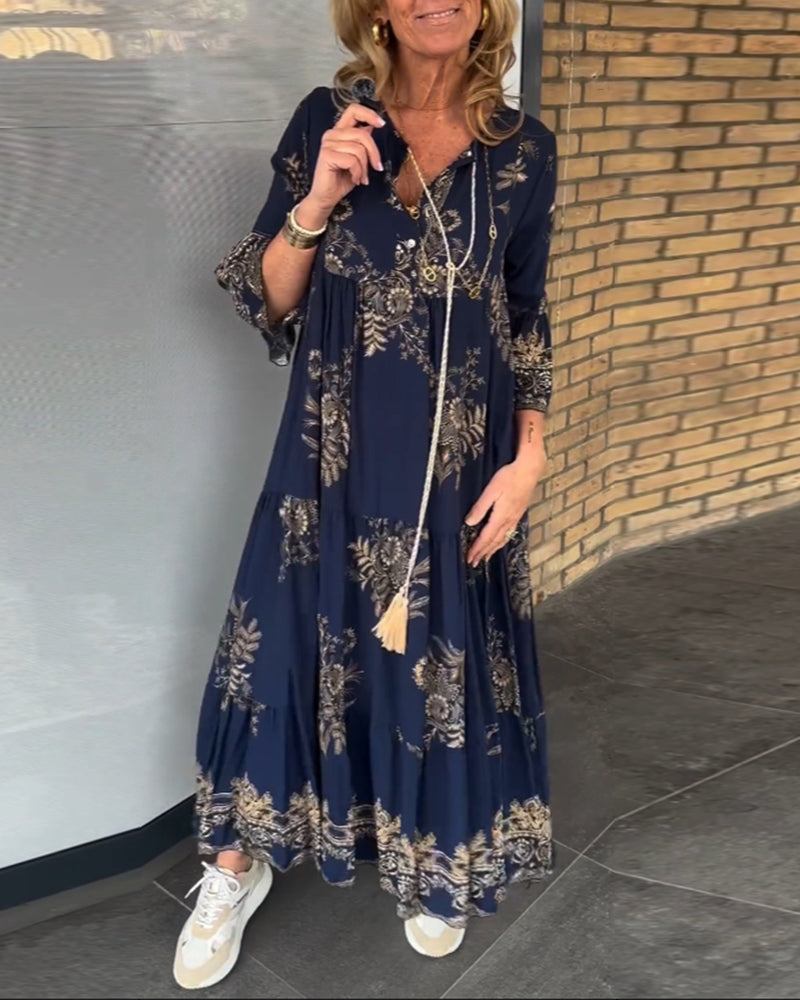 Print Loose Midi Dress