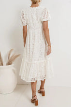 Load image into Gallery viewer, Lace Buttons V Neck A Line Midi Dress
