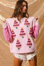 Load image into Gallery viewer, Cute Santa Christmas Sweatshirt Sequin Long Sleeve Top
