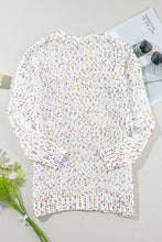 Load image into Gallery viewer, Dotted Multicolor Cream Knit Long Sleeve Cardigan
