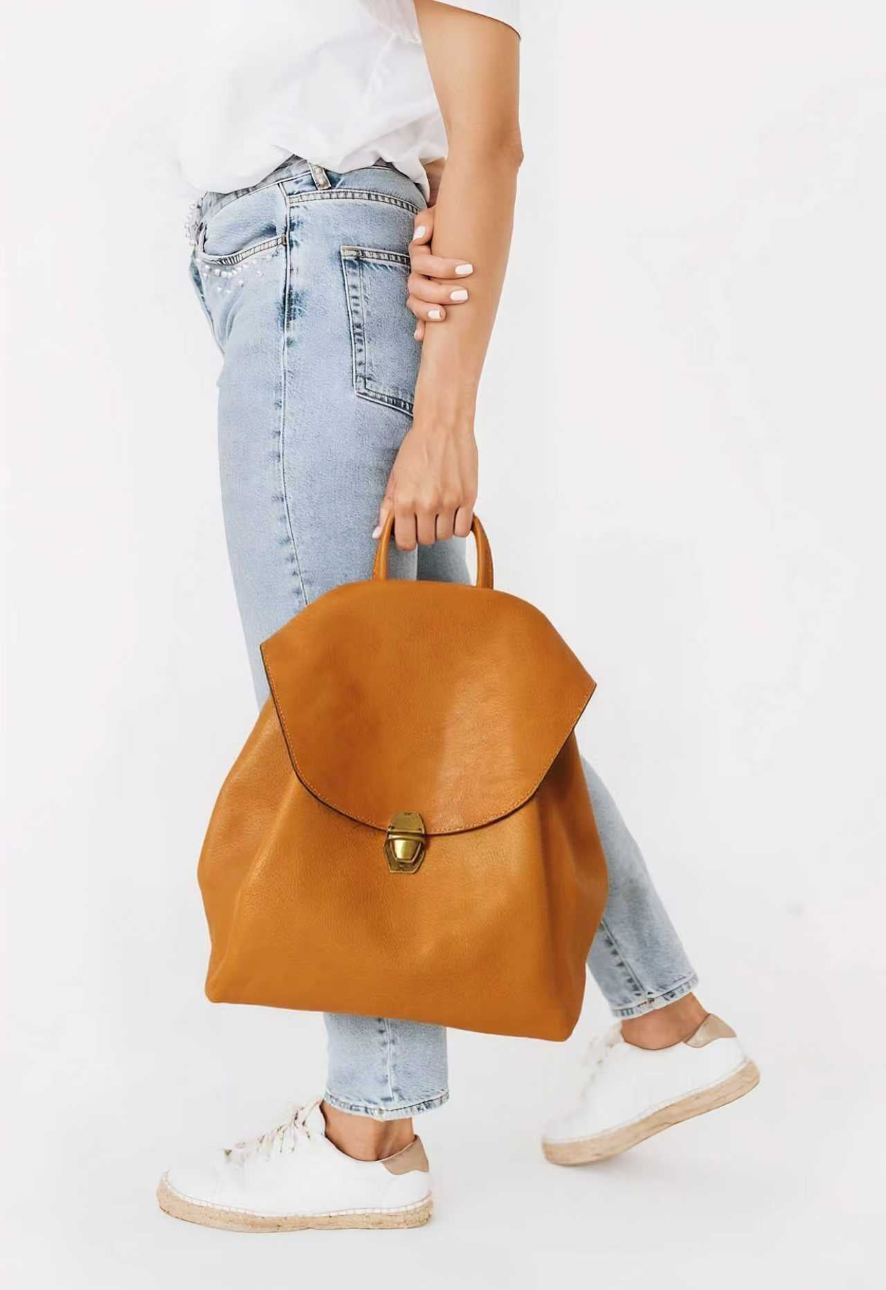 Simple Classic Vintage Leather Backpack