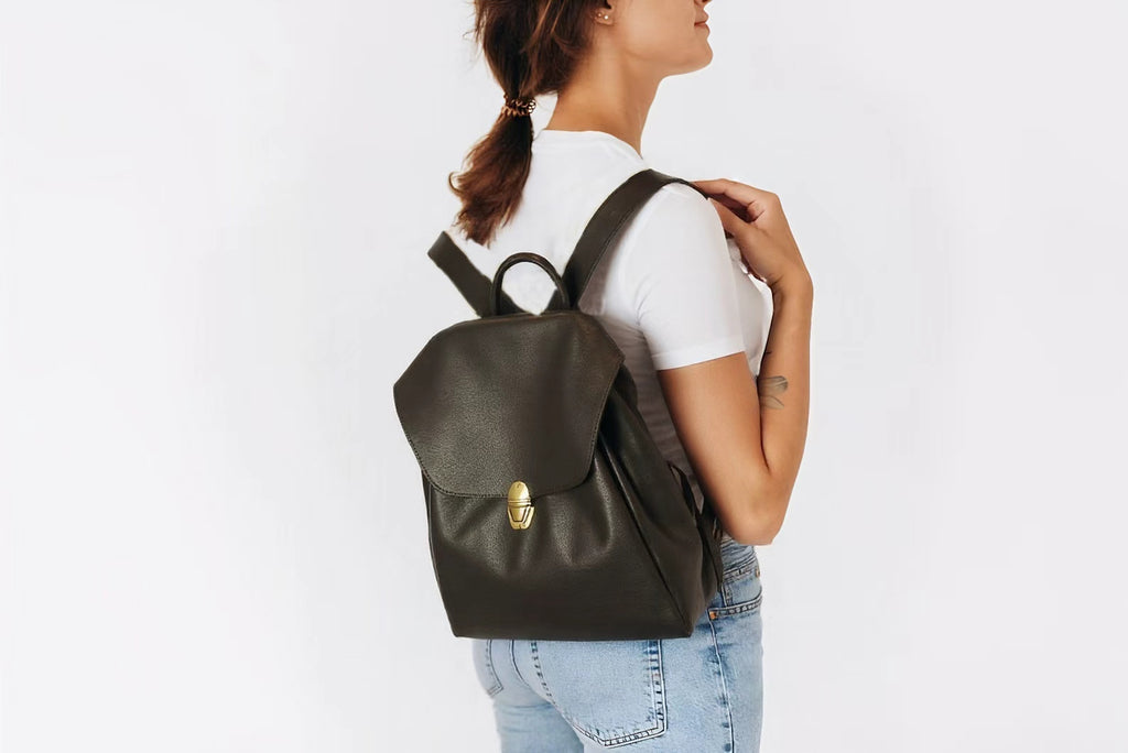 Simple Classic Vintage Leather Backpack