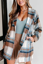 Load image into Gallery viewer, Plaid Lapel Multi-buttons Pockets Midi Jacket
