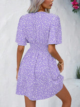 Load image into Gallery viewer, Printed V-Neck Half Sleeve Mini Dress
