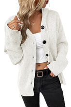 Load image into Gallery viewer, Plain Long Sleeves Drawstring Hoodied Knitted Cardigan
