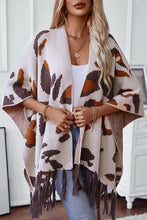 Load image into Gallery viewer, Leopard Print Tassel Hem Loose Knitted Shawl
