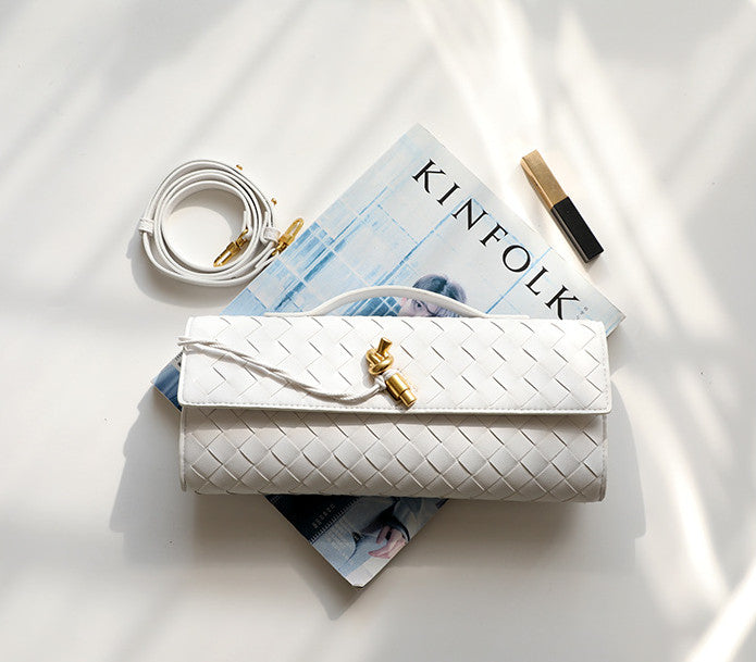 Woven Mini Clutch Evening Bag Handbag Shoulder Crossbody Bag