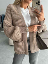 Load image into Gallery viewer, Loose V-neck Long-sleeved Casual Knitted Cardigan
