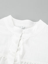 Load image into Gallery viewer, White Long Sleeves Buttons Down Tied Waist Mini Dress
