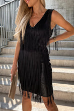 Load image into Gallery viewer, Sexy Tassel V Neck Sleeveless Mini Party Dress
