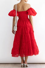 Load image into Gallery viewer, Sweet Elegant Mesh Off the Shoulder Midi Dress
