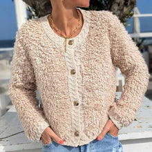 Load image into Gallery viewer, Beige Button Knit Cardigan
