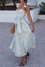 Load image into Gallery viewer, Vintage Elegant Print Split Front Maxi Dress
