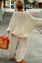 Load image into Gallery viewer, Texture Knit Star Pattern Contrast Color Loose Sweater
