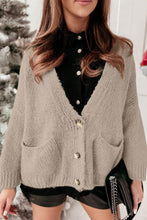 Load image into Gallery viewer, Simple V-neck Pockets Long Sleeve Loose Sweater

